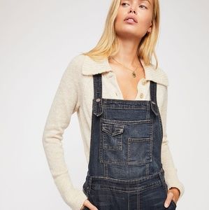 Free People washed denim overalls